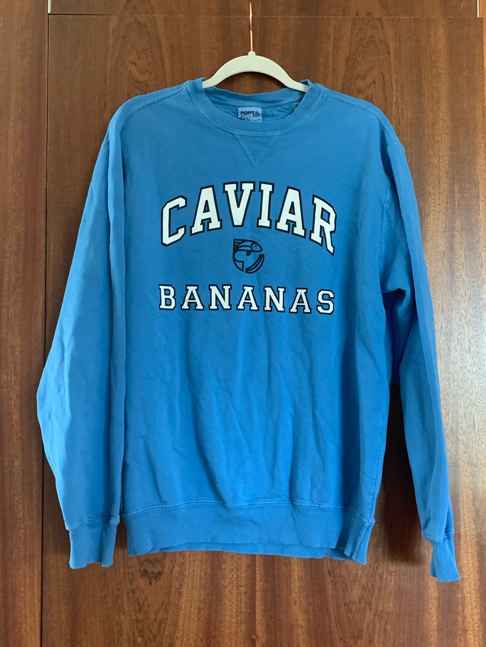 Caviar and Bananas Crewneck Sweatshirt blue